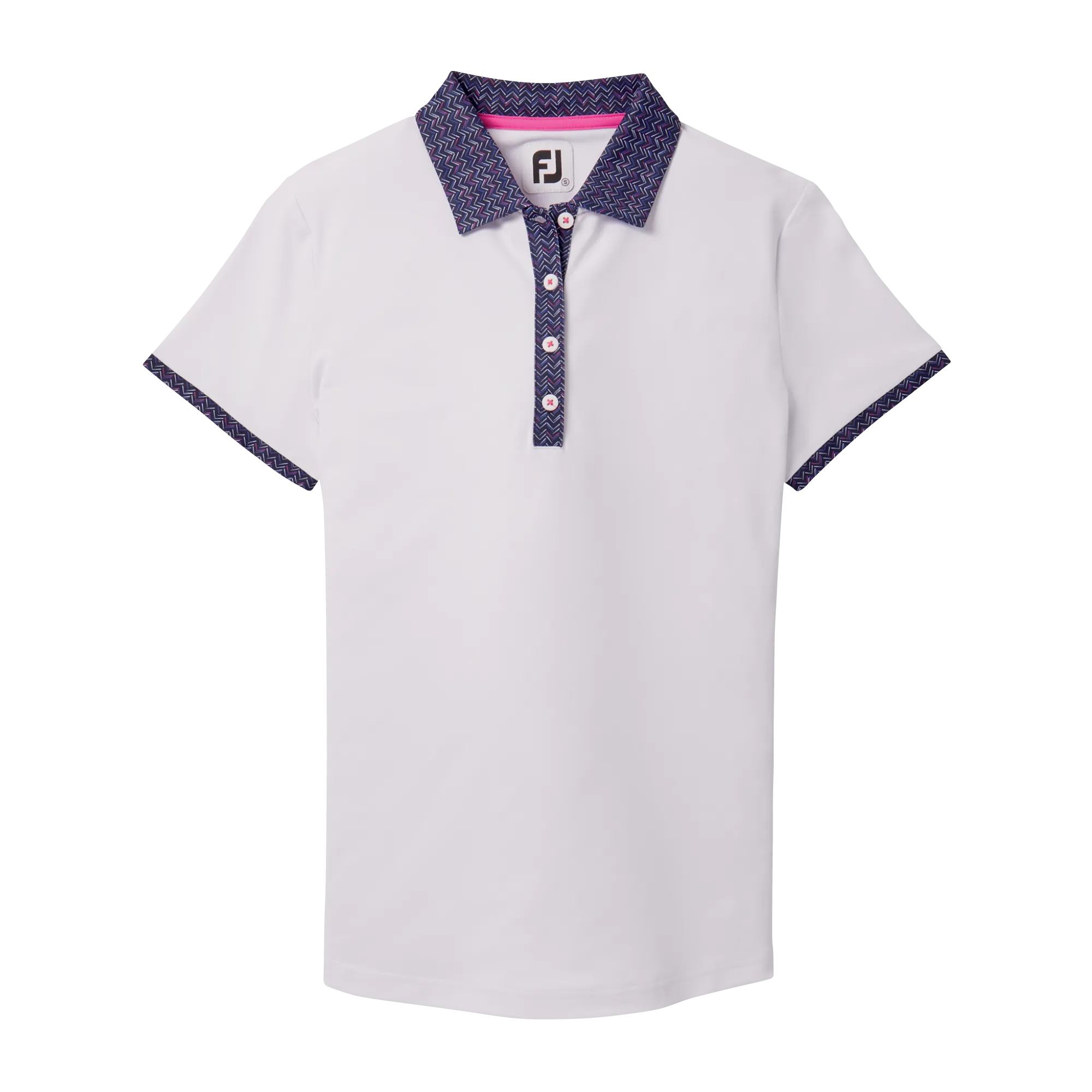 2024 FootJoy Women's Short Sleeve Print Polo - White