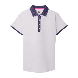 2024 FootJoy Women's Short Sleeve Print Polo - White
