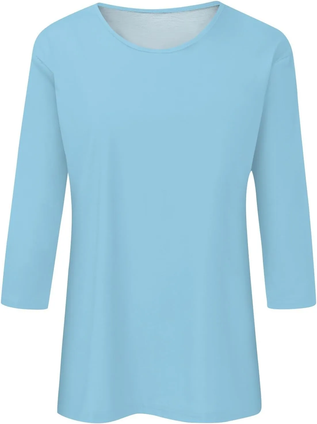 3/4 Length Sleeve Womens Tops Dressy Casual Summer Bell Elbow Sleeve Blouses Work Tunic Shirts