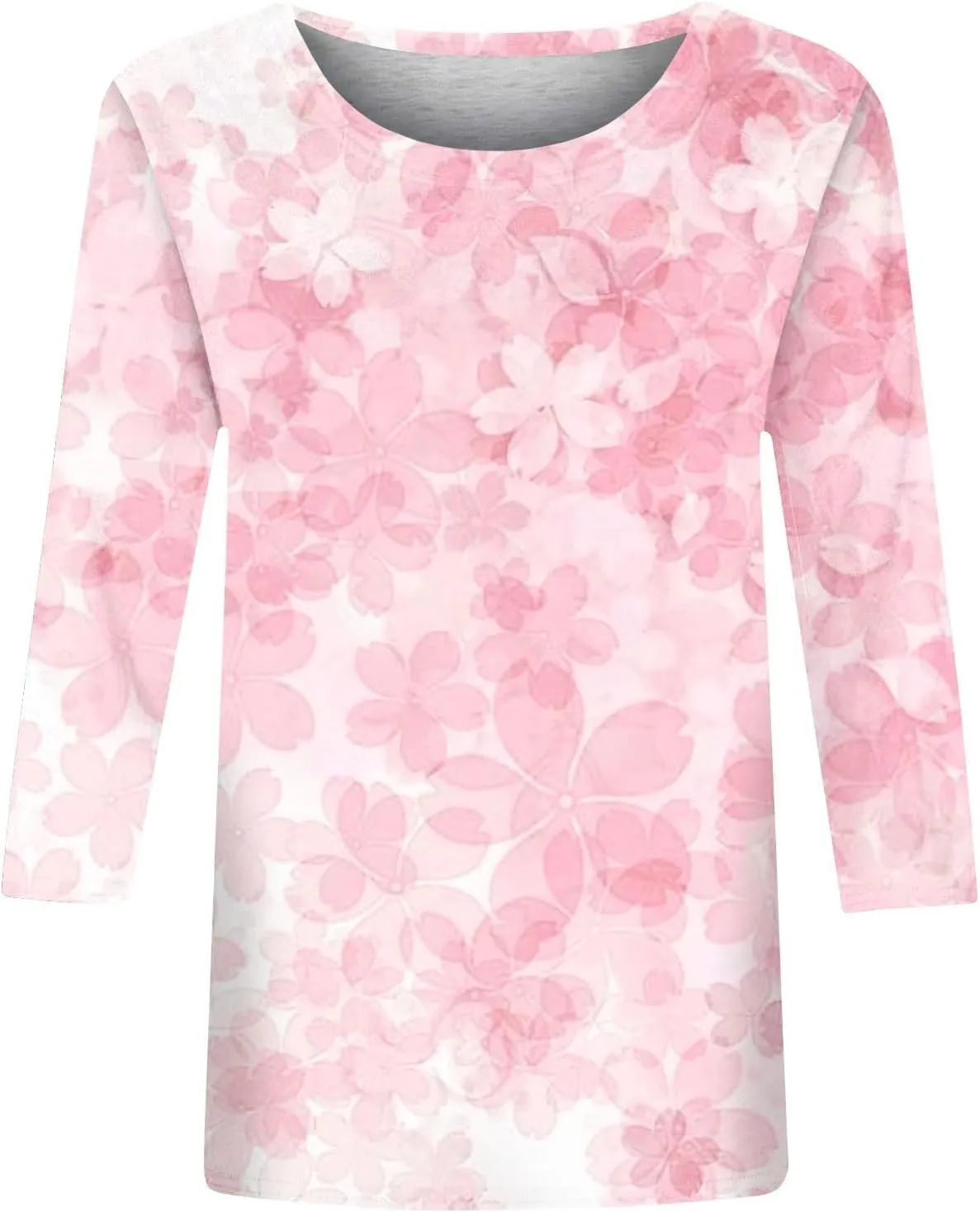 3/4 Length Sleeve Womens Tops Dressy Casual Summer Bell Elbow Sleeve Blouses Work Tunic Shirts