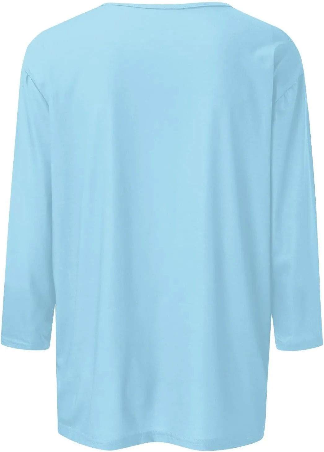3/4 Length Sleeve Womens Tops Dressy Casual Summer Bell Elbow Sleeve Blouses Work Tunic Shirts