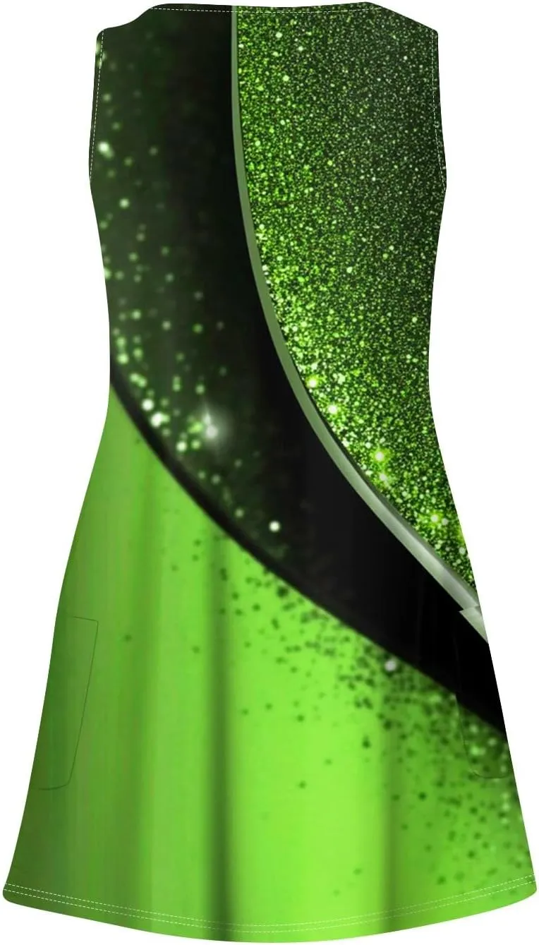 ADHOWBEW Beach Dresses for Women 2025 V Neck Tropical Elegant Casual Sleeveless Sexy Plus Size Flowy Dress