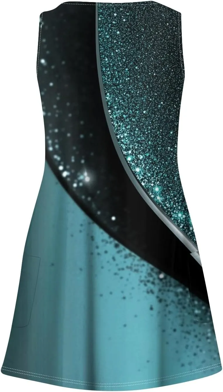 ADHOWBEW Beach Dresses for Women 2025 V Neck Tropical Elegant Casual Sleeveless Sexy Plus Size Flowy Dress
