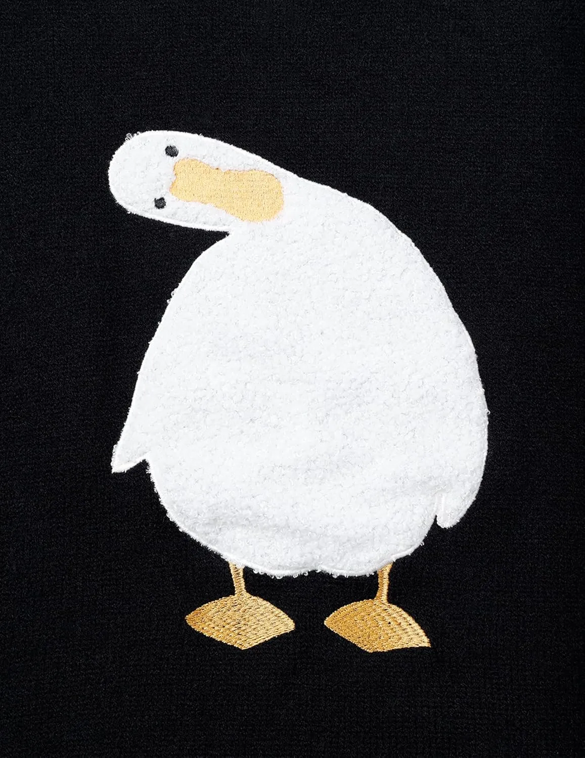 Aelfric Eden Oversized Sweaters for Women Trendy Unisex Duck Graphic Knit Fall Sweater Streetwear Couple Crewneck Pullover