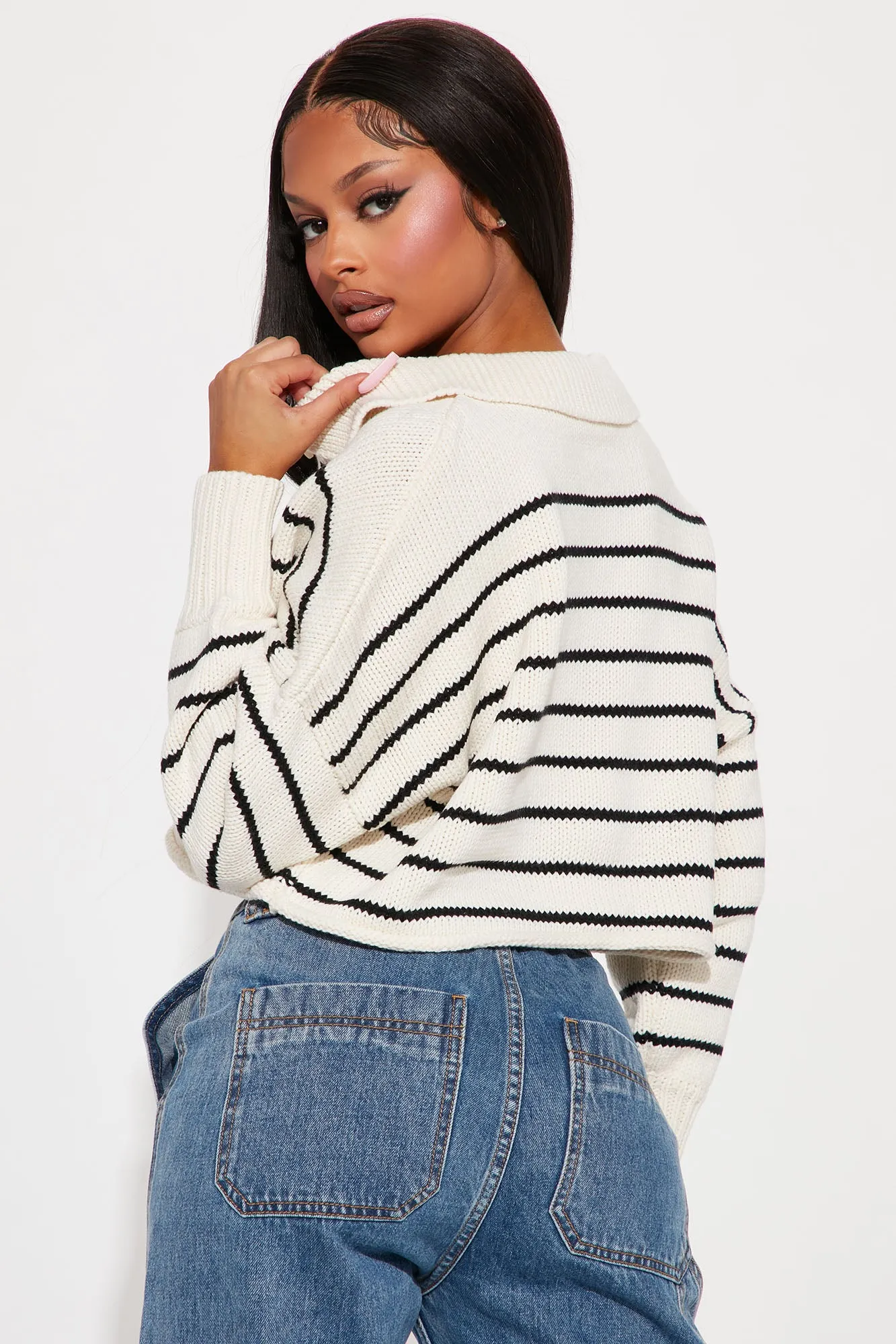 All Yours Striped Sweater - Ivory/combo