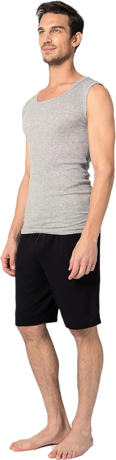 Andrew Scott Men's 10-Pack Color Muscle Tanks | Sleeveless Crew Workout Tank Top Cotton Undershirts