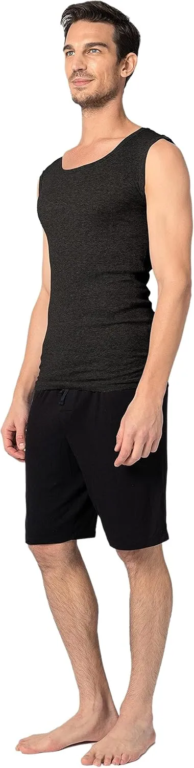 Andrew Scott Men's 10-Pack Color Muscle Tanks | Sleeveless Crew Workout Tank Top Cotton Undershirts