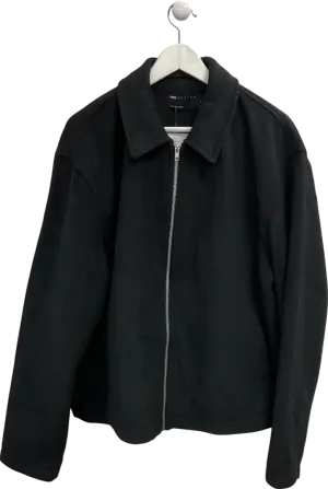 ASOS Black Wool Look Oversized Crop Harrington Jacket UK M