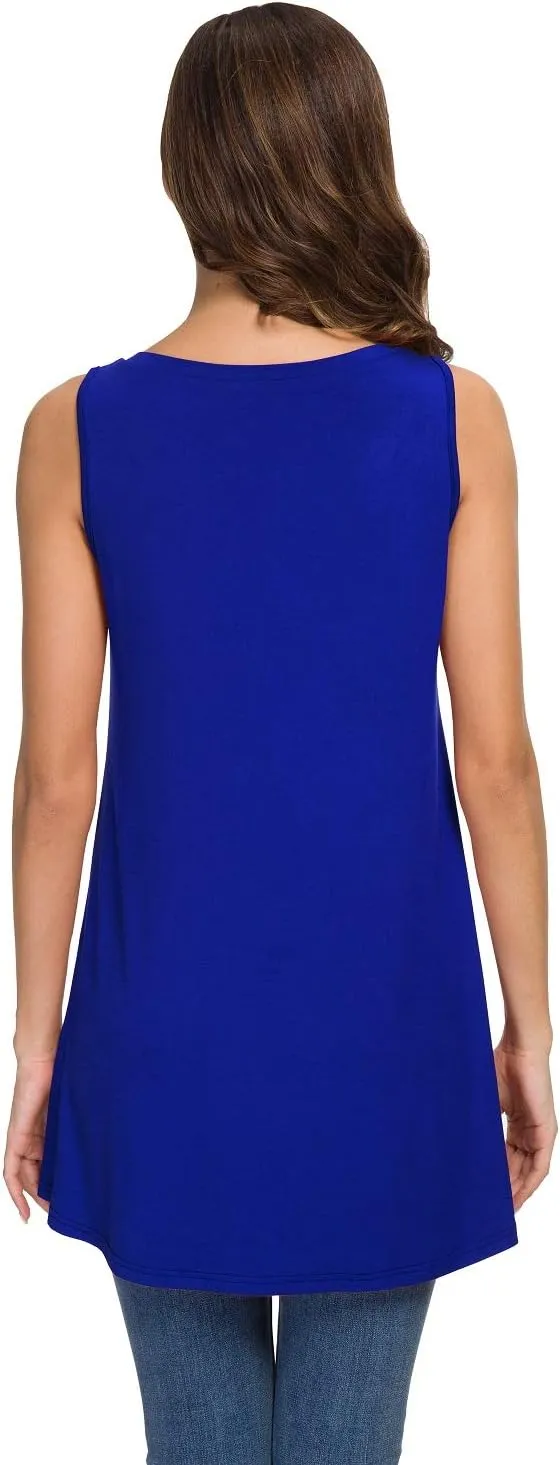 AWULIFFAN Women's Summer Sleeveless V-Neck T-Shirt Tunic Tops Blouse Shirts