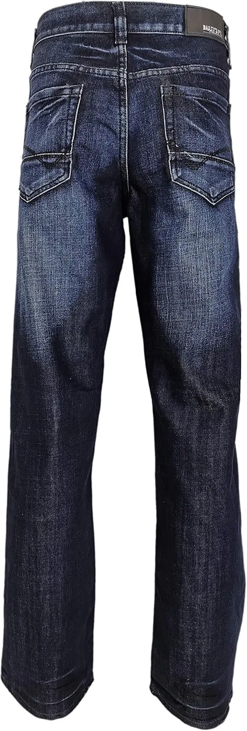 Bailey's Point Men's Fashion Bootcut & Striaght Jeans Regular Fit Silver Jeans Western Denim Jeans