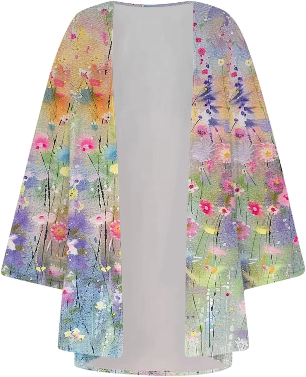 Beach Cover Ups for Women Summer Lightweight Floral Printed Chiffon Cardigan Dressy Casual Vacation Boho Blouses Tops