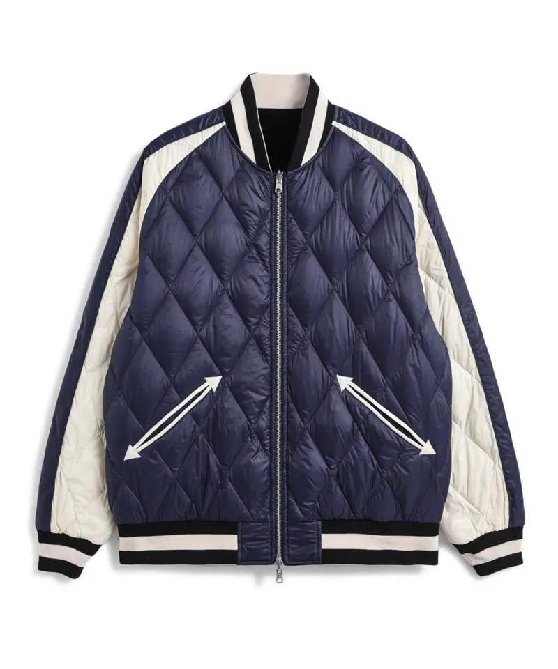 Black Navy Reversible Skajan Down Jacket