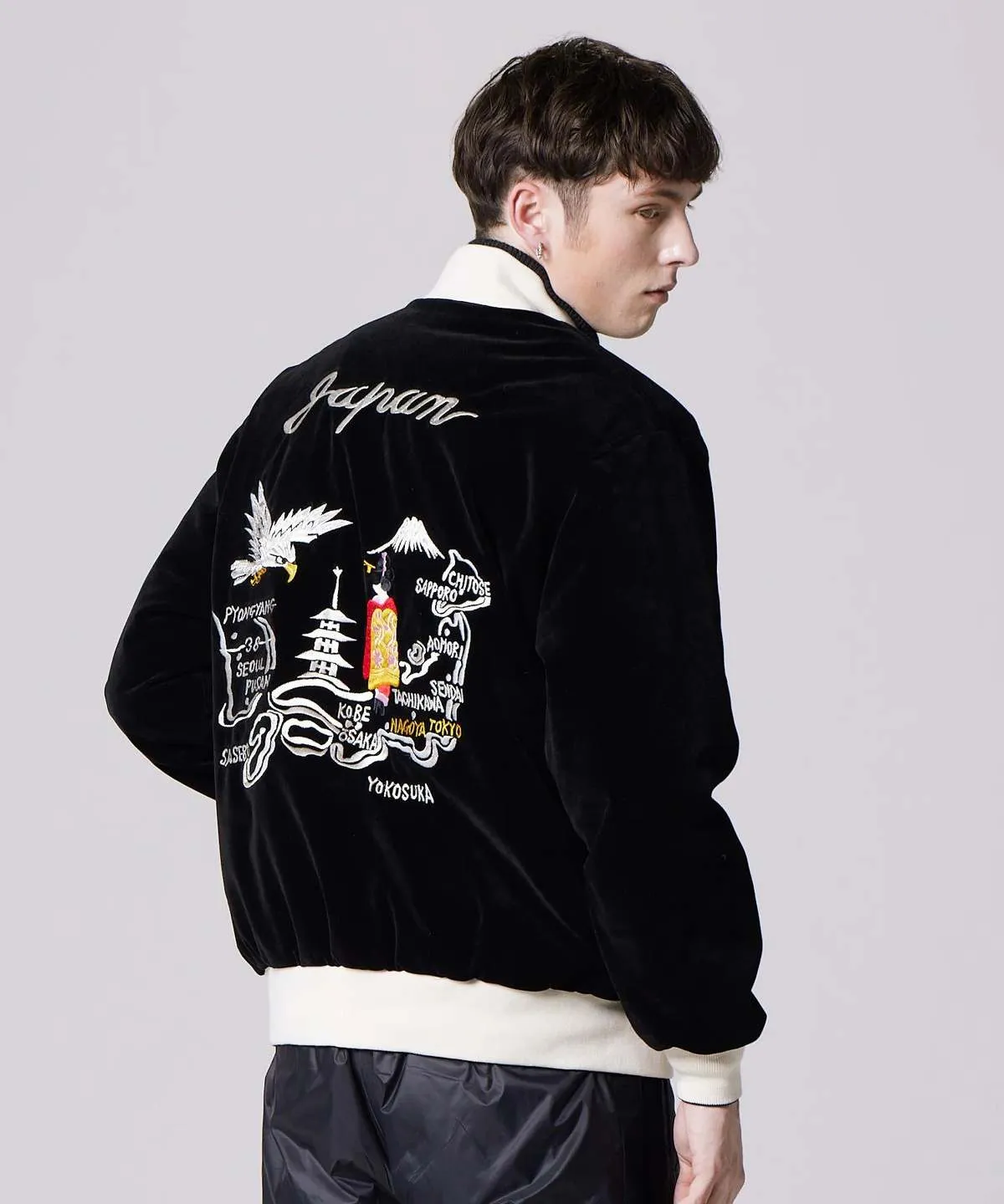 Black Navy Reversible Skajan Down Jacket