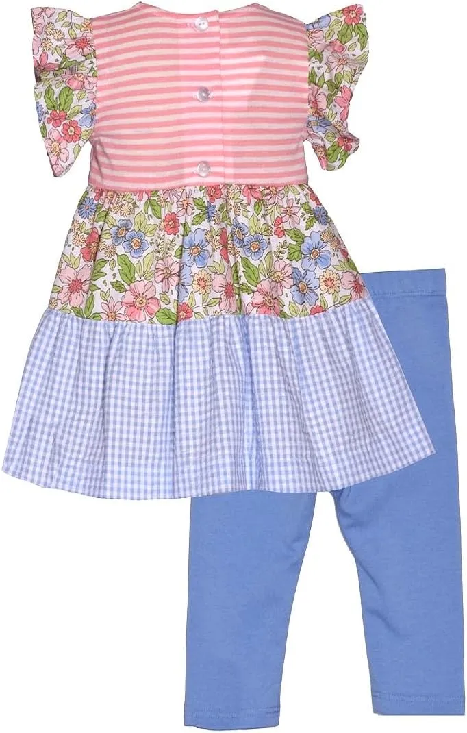 Bonnie Jean Girls 12M-6X Embroidered Tunic Top Legging Pant Set