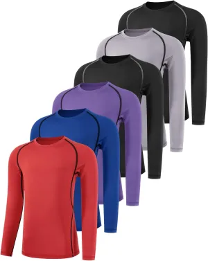 Boys' Compression Shirts Youth Long Sleeve Football Baseball Undershirt Sports Quick Dry Athletic Baselayer