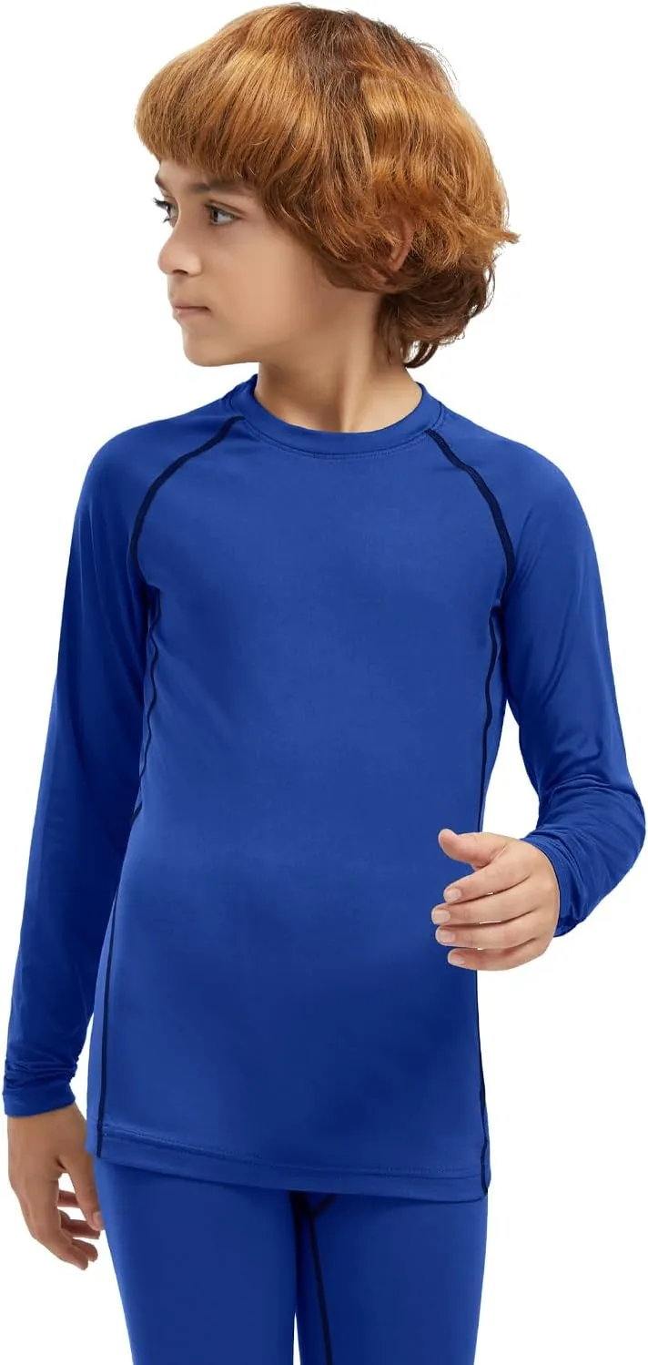 Boys' Compression Shirts Youth Long Sleeve Football Baseball Undershirt Sports Quick Dry Athletic Baselayer