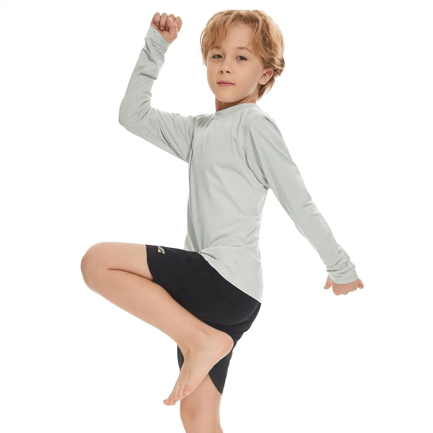 Boys Rash Guard Swim Shirt Long Sleeve UPF 50  Sun Protection Shirt Toddler Quick Dry Rash Guard Swimming Shirt