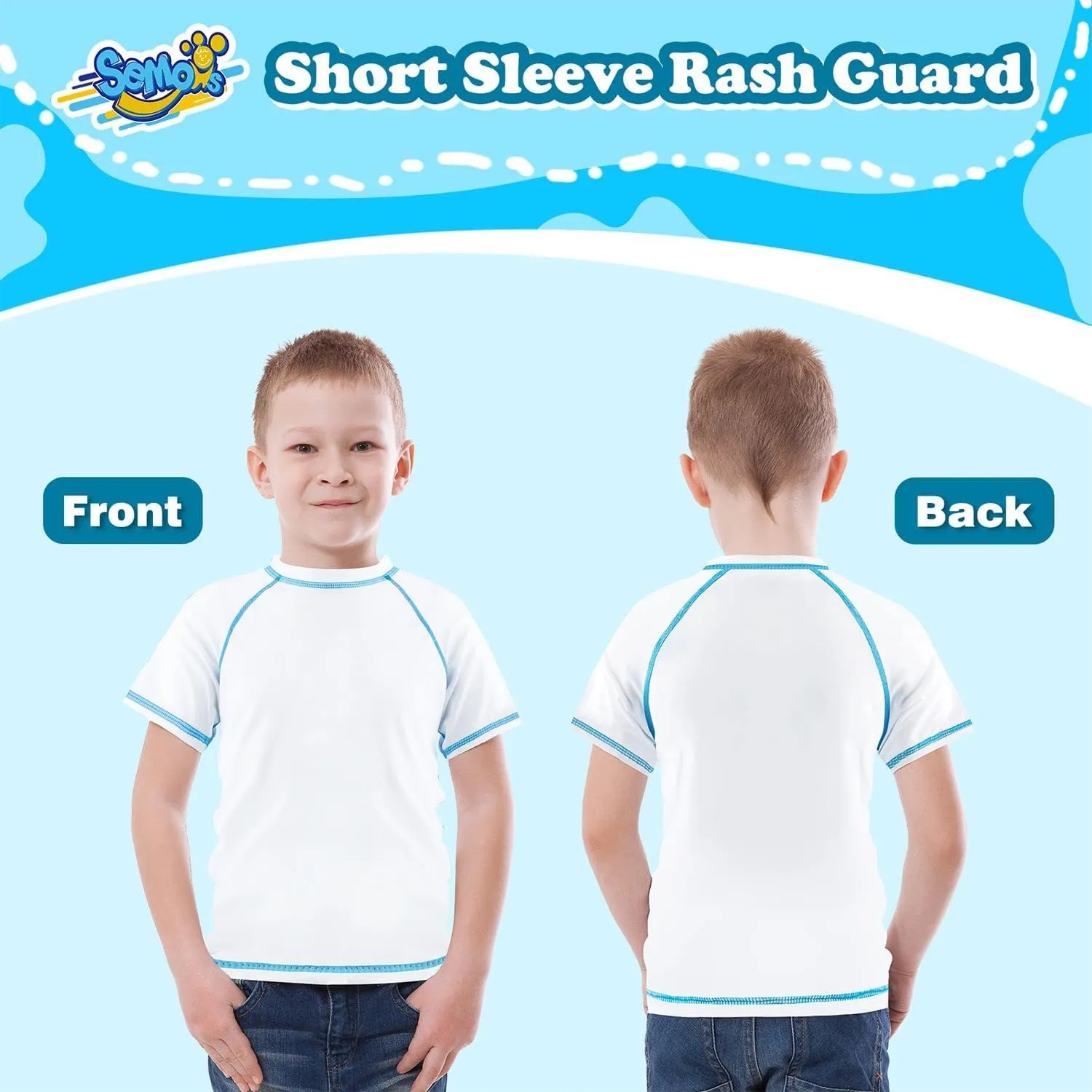 Boys Rash Guard Swim Shirt Short Sleeve Swimwear Toddler Kids Youth Rashguard Water Shirt UPF  50 Quick Dry Shirt