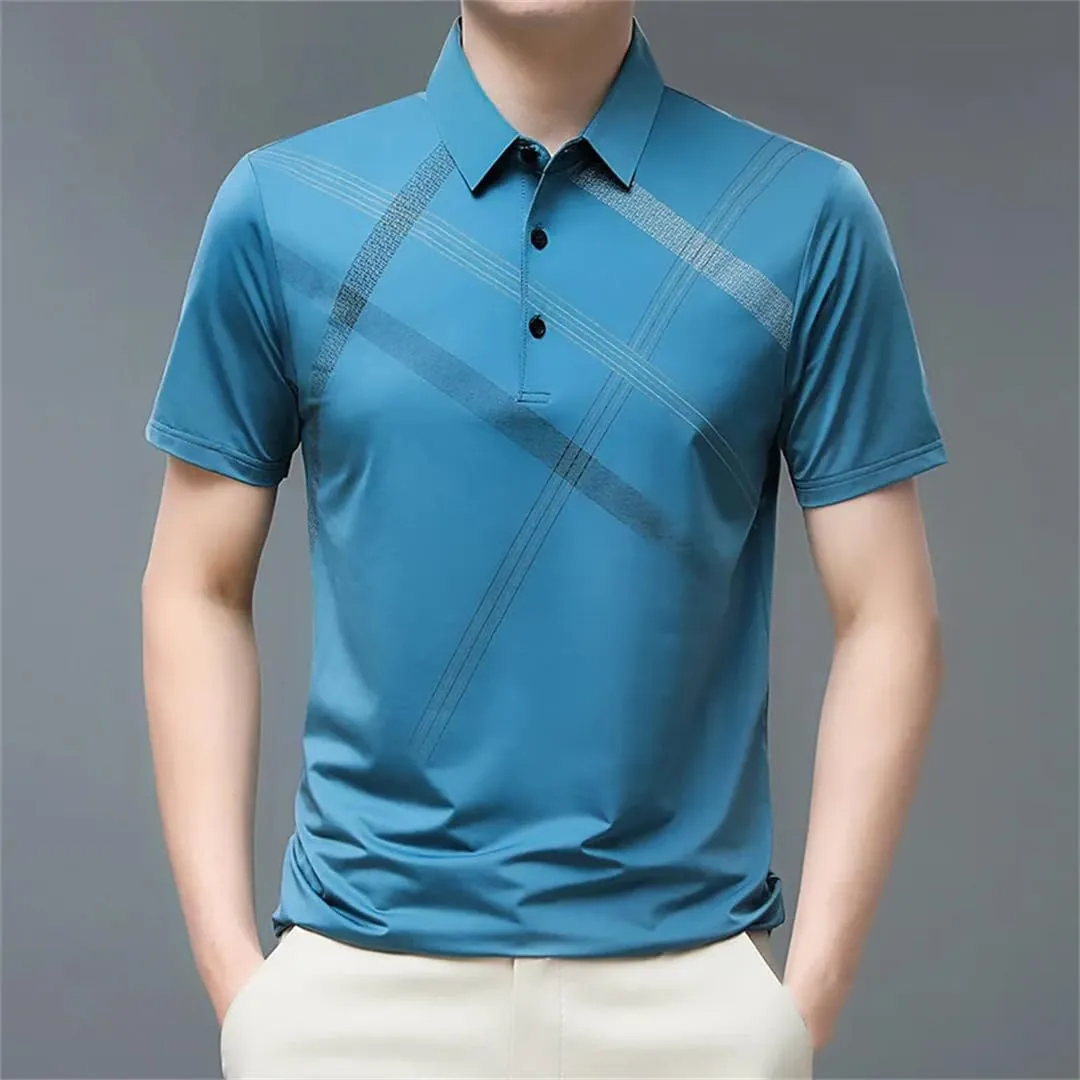 Business Office Shirt Men Summer Short Sleeve Quick Dry Breathable T-Shirt