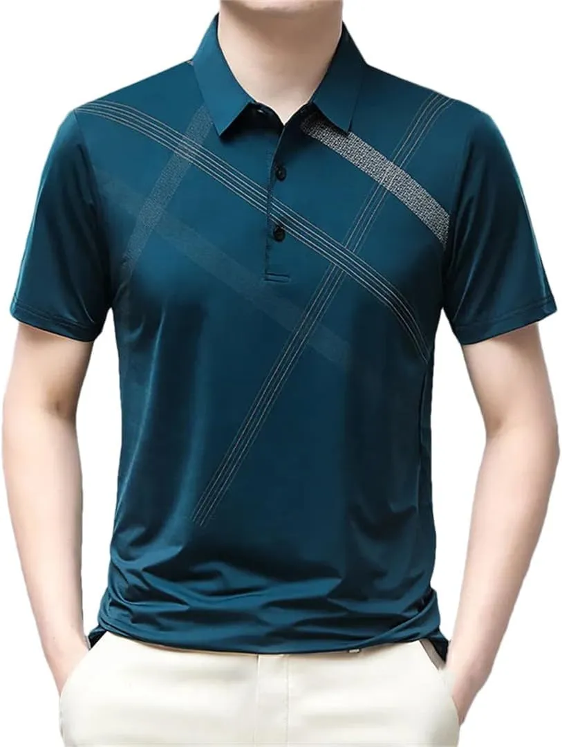 Business Office Shirt Men Summer Short Sleeve Quick Dry Breathable T-Shirt