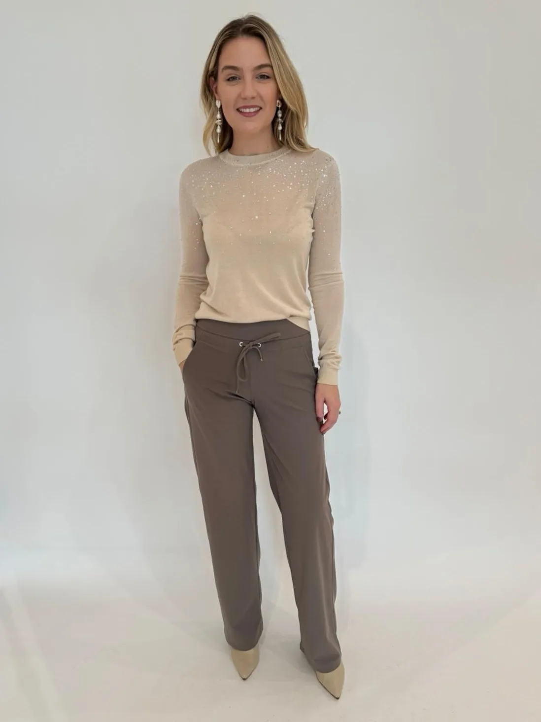 Candice Straight Pants - Taupe