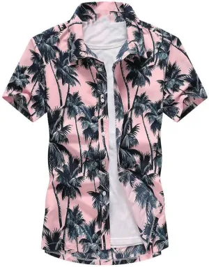 Casual Floral Beach Men's Shirt Summer Short Sleeve Hawaiian Shirts Quick Dry Shirt