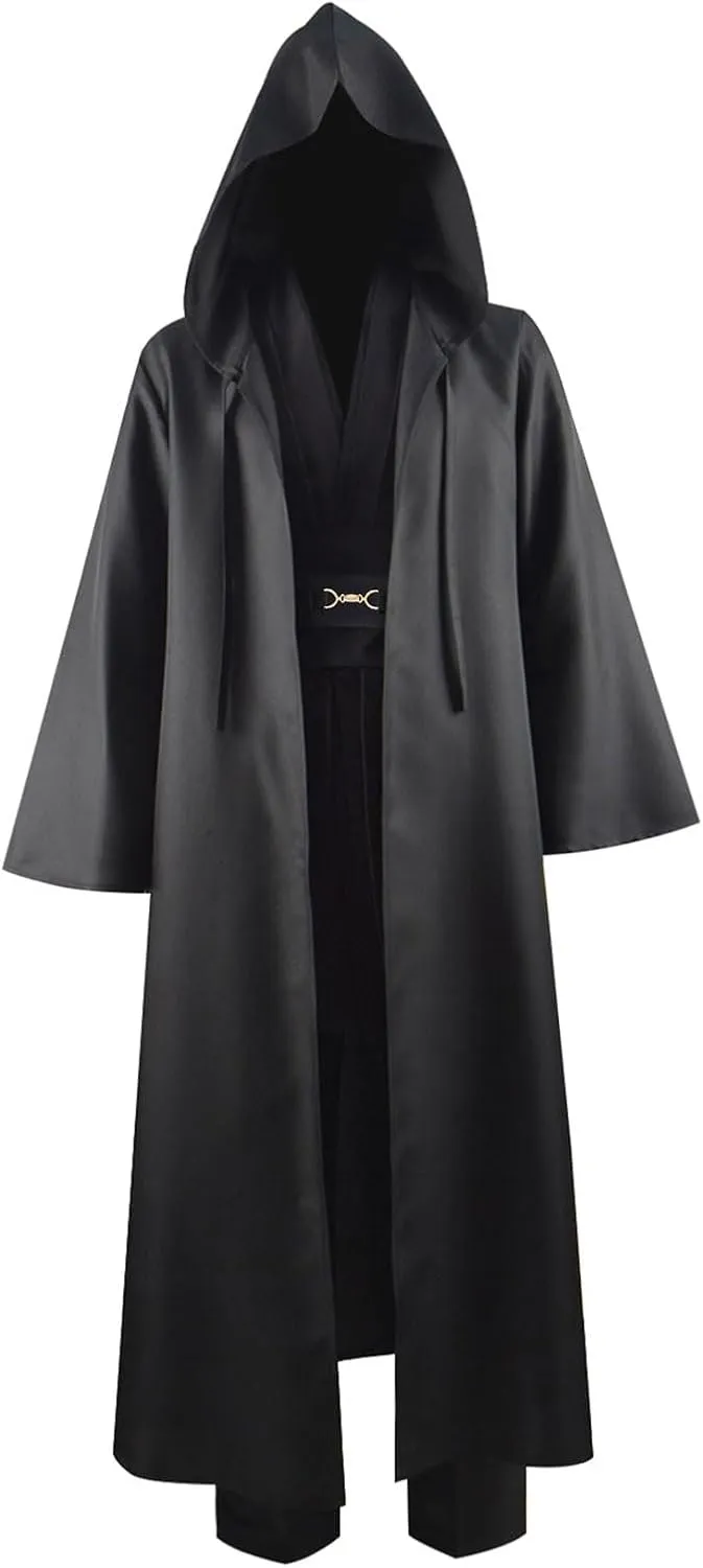 CHAOS MONKEY Men's Tunic Hooded Robe Cloak Halloween Knight Costume Adult Cosplay Cape