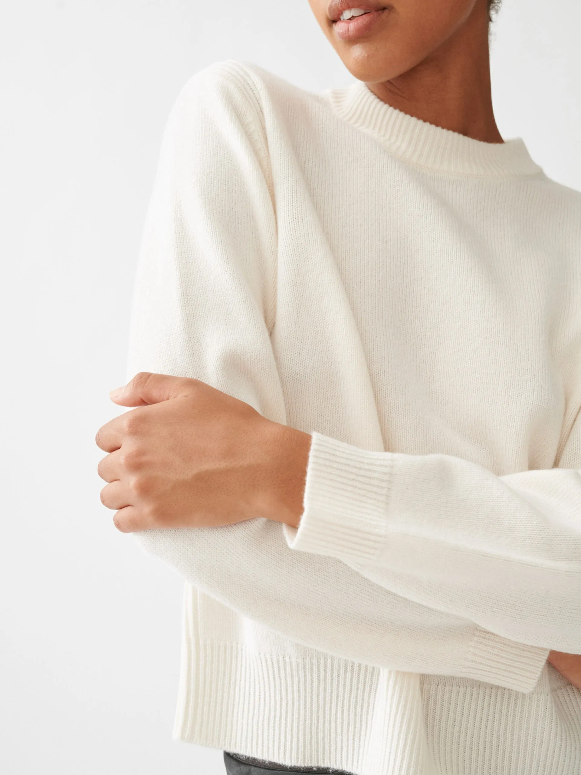 Classic Roundneck Sweater - White