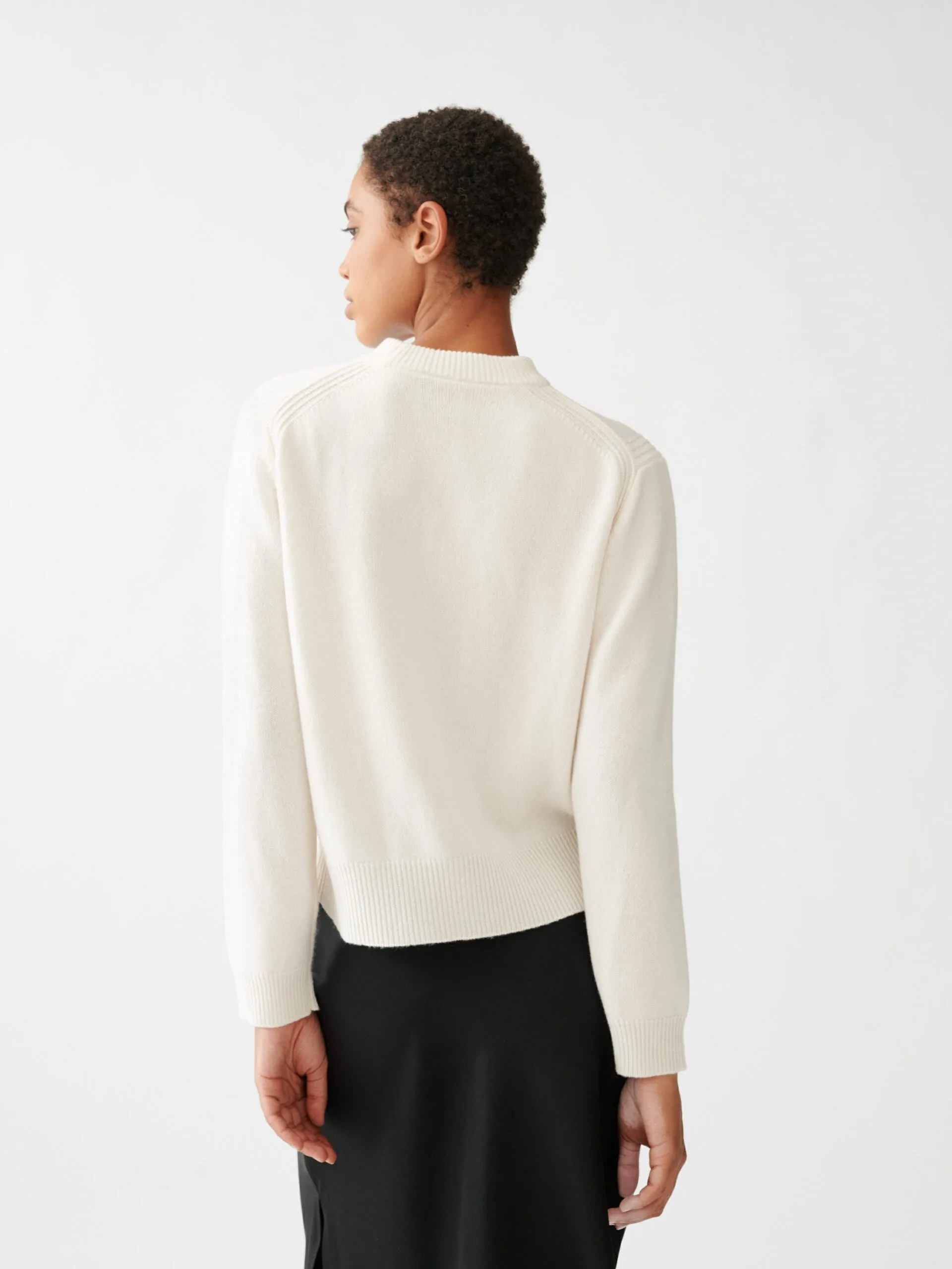 Classic Roundneck Sweater - White