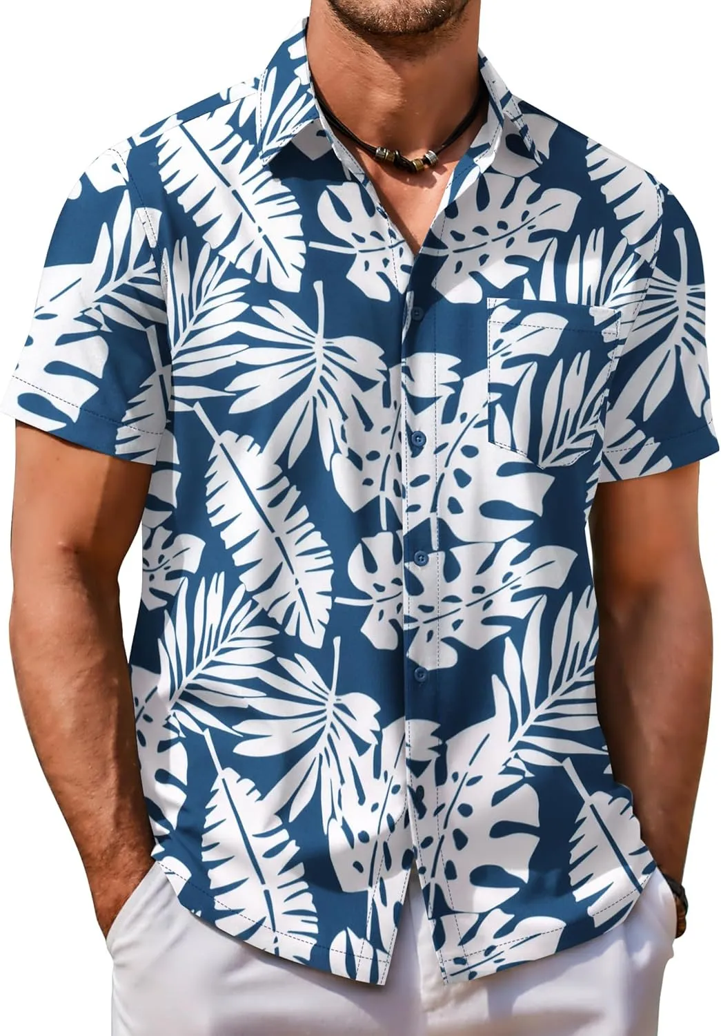 COOFANDY Mens Hawaiian Shirt Short Sleeve Button Down Shirt Tropical Summer Beach Shirt
