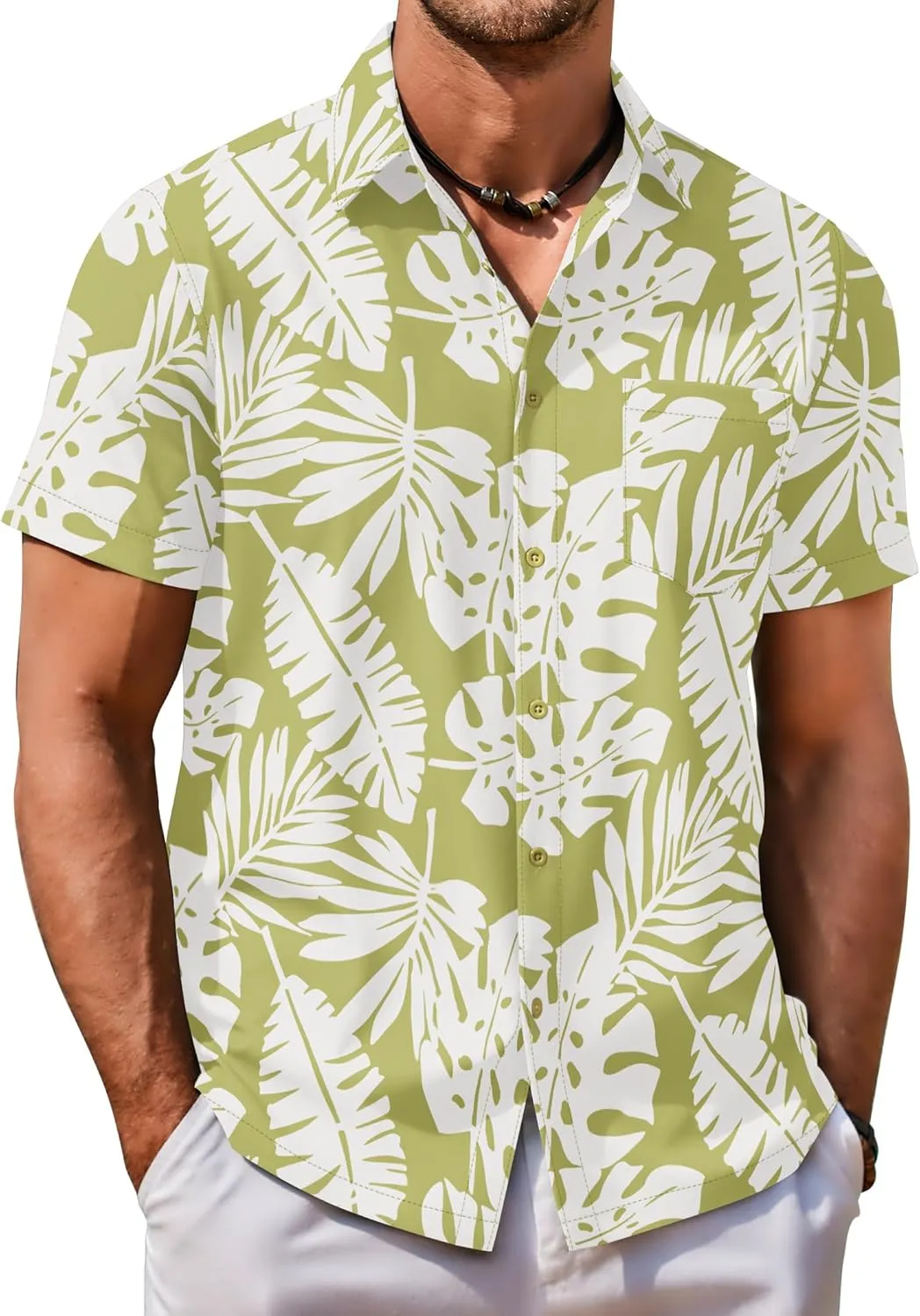 COOFANDY Mens Hawaiian Shirt Short Sleeve Button Down Shirt Tropical Summer Beach Shirt