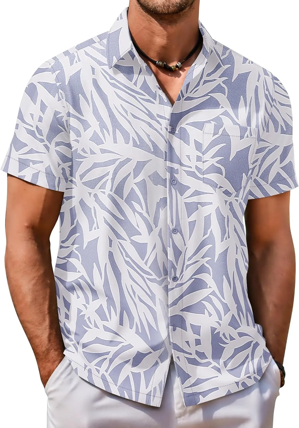 COOFANDY Mens Hawaiian Shirt Short Sleeve Button Down Shirt Tropical Summer Beach Shirt