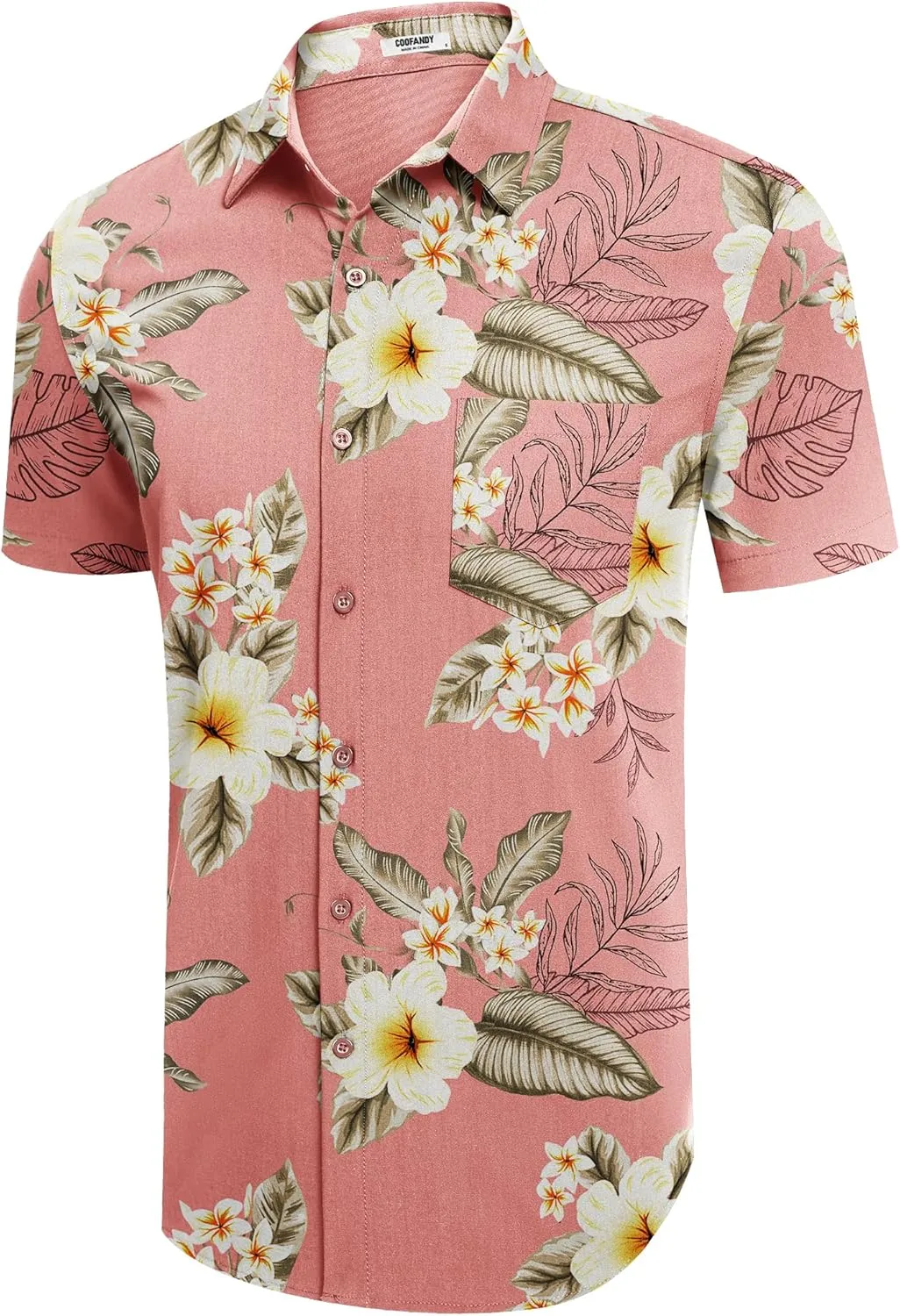 COOFANDY Mens Hawaiian Shirt Short Sleeve Button Down Shirt Tropical Summer Beach Shirt