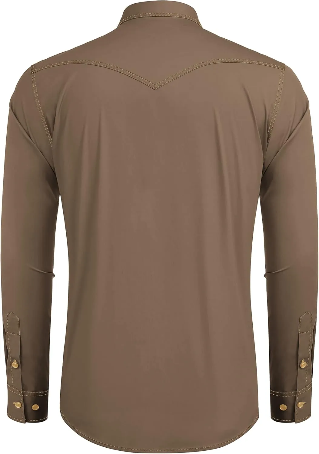 COOFANDY Men's Western Cowboy Shirts Long Sleeve Cotton Casual Button Down Work Shirt with Pockets