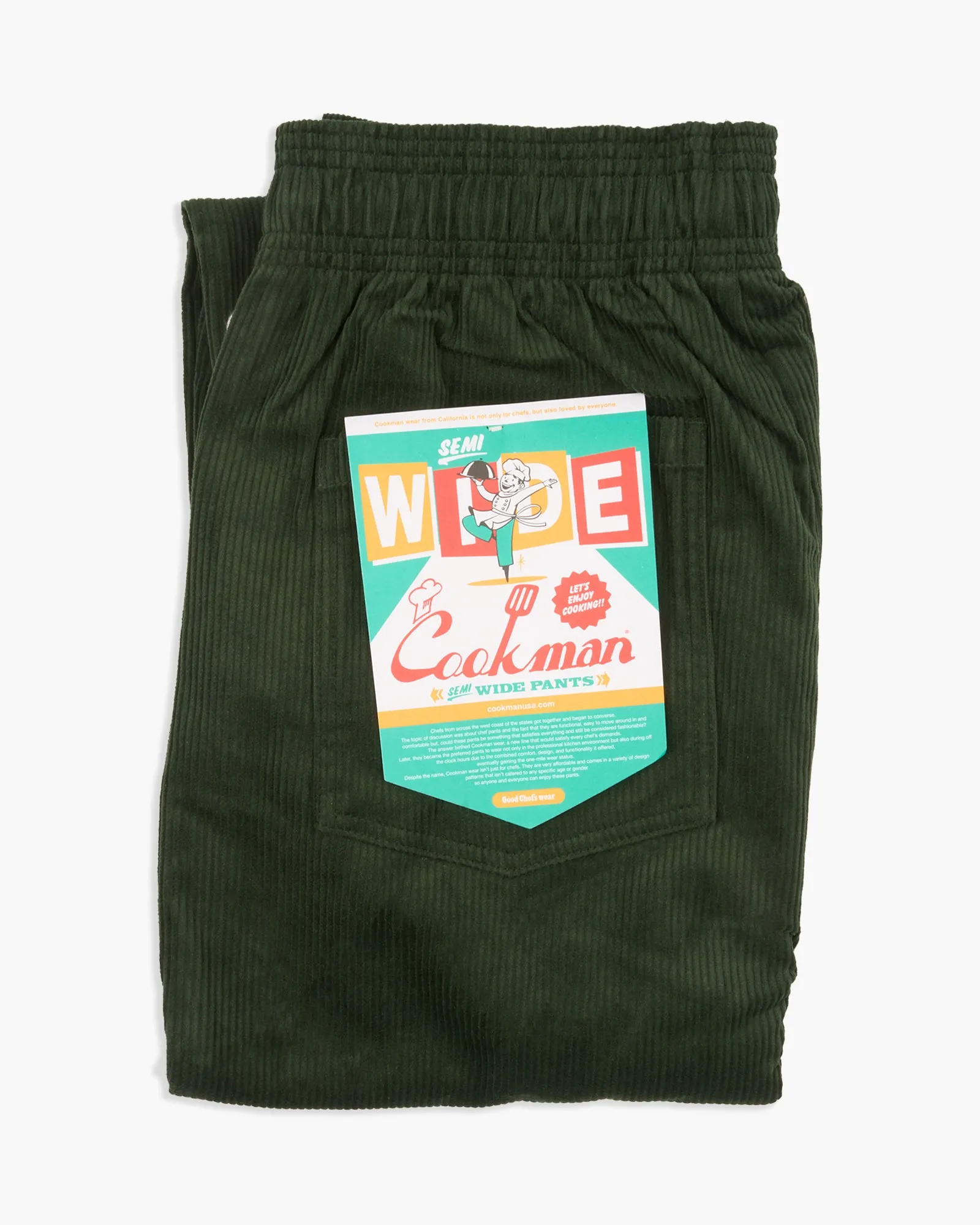 Cookman Semiwide Chef Pants - Corduroy Dark Green