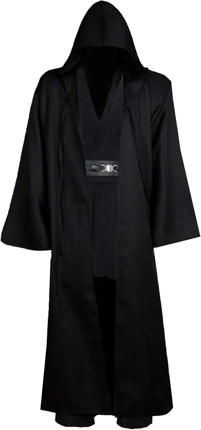 Costume Adult Tunic Costume Knight Cloak Brown Jedi Hooded Robe Vest Shirt Pants Suit Outfits for Halloween