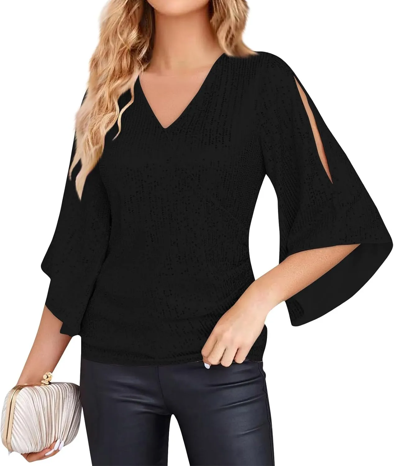 COTECRAM Womens Sequin Tops Summer Fashion Scoop Neck Sparkle Shimmer Short Sleeve/Sleeveless Tanks Tops for Party Night