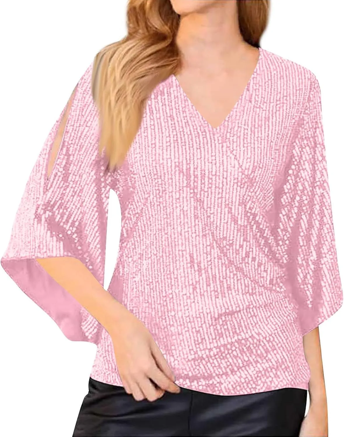 COTECRAM Womens Sequin Tops Summer Fashion Scoop Neck Sparkle Shimmer Short Sleeve/Sleeveless Tanks Tops for Party Night