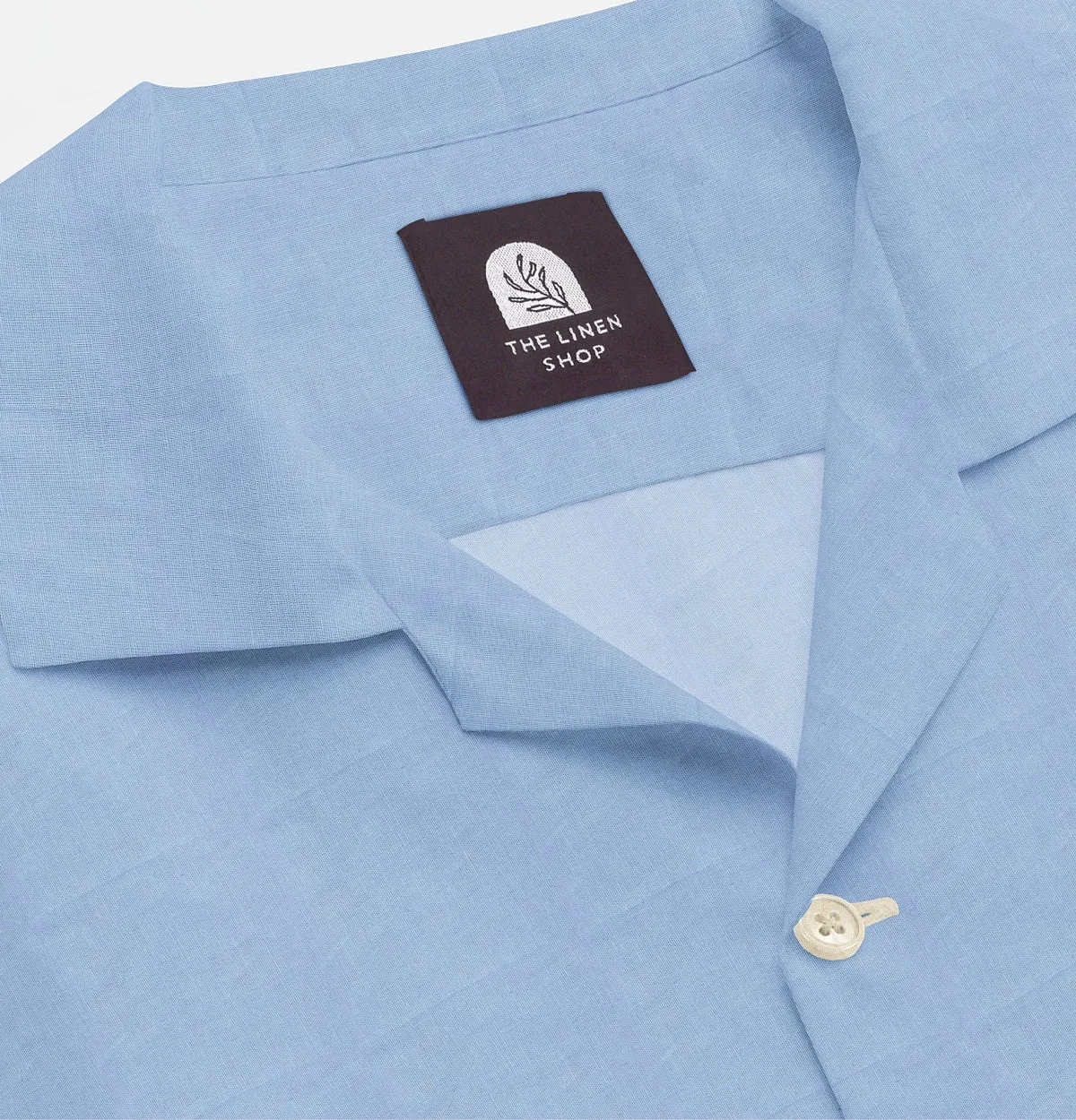 Cotton Linen - Camp Collar - Short Sleeve - Sky Blue