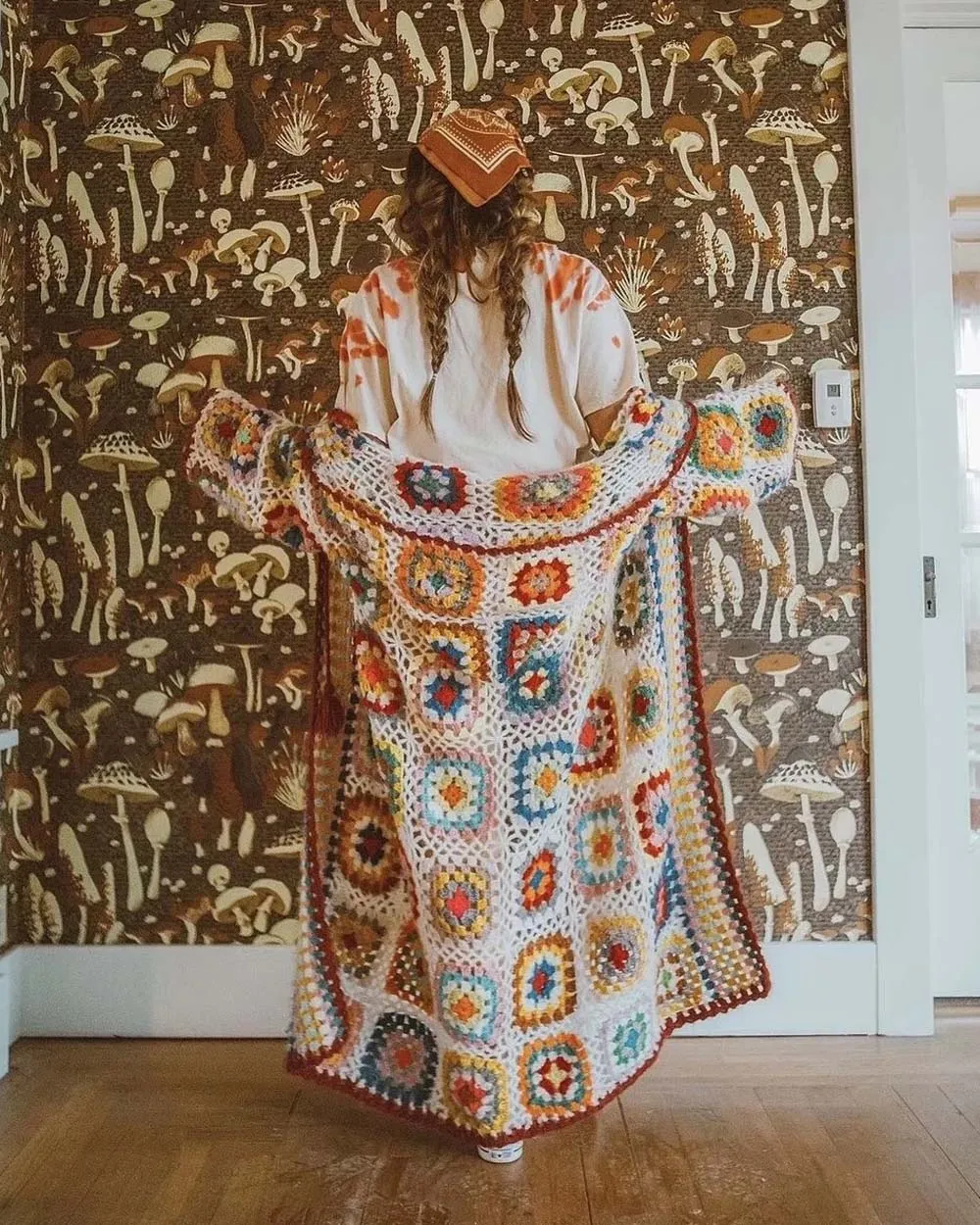 Cozy Knit Granny Square Duster
