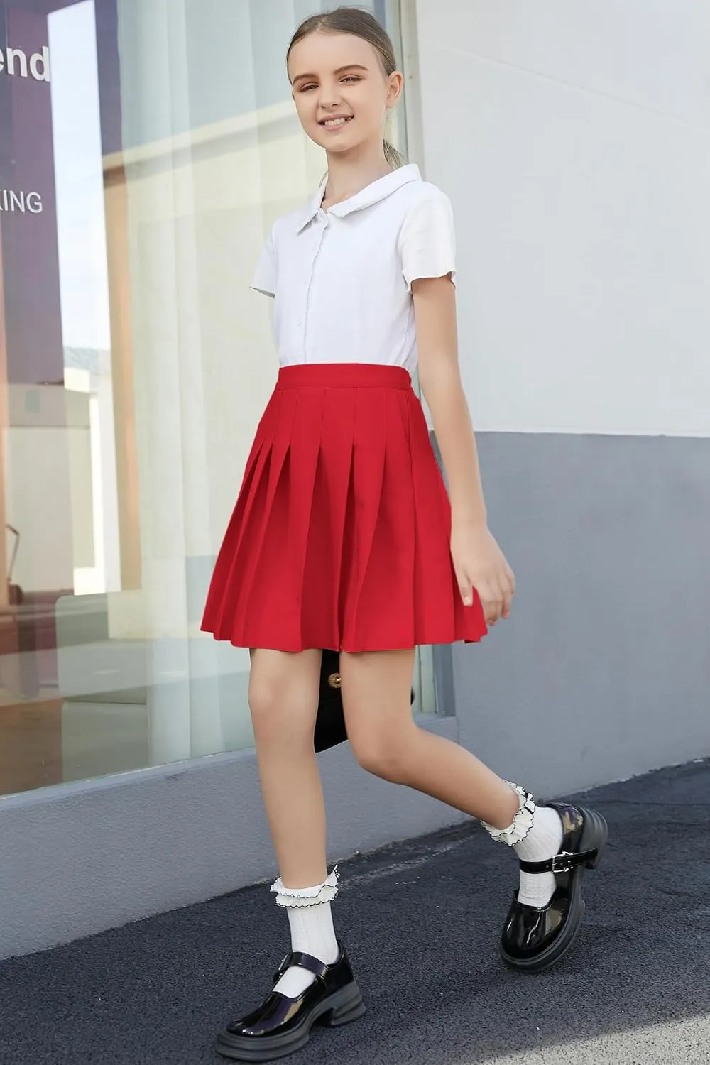 Cromoncent Girls Womens Pleated Mini Skirt Short High Waist School Uniform, 2Years - 4XL