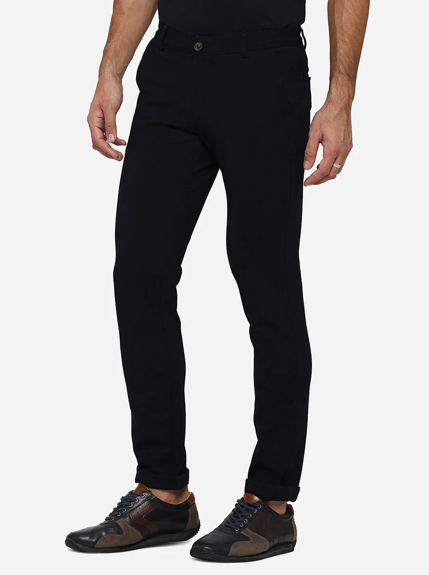 Dark Blue Washed Venice Fit Casual Trouser | JadeBlue