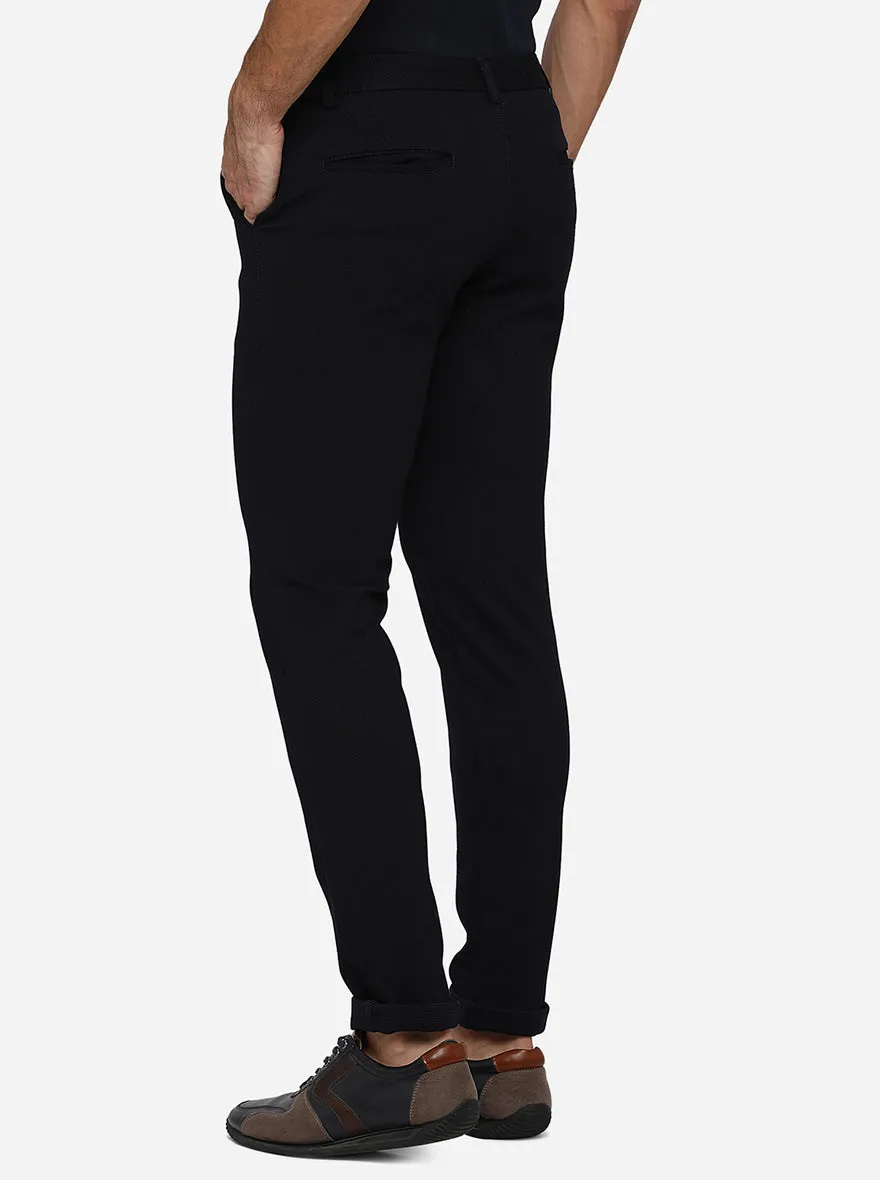 Dark Blue Washed Venice Fit Casual Trouser | JadeBlue