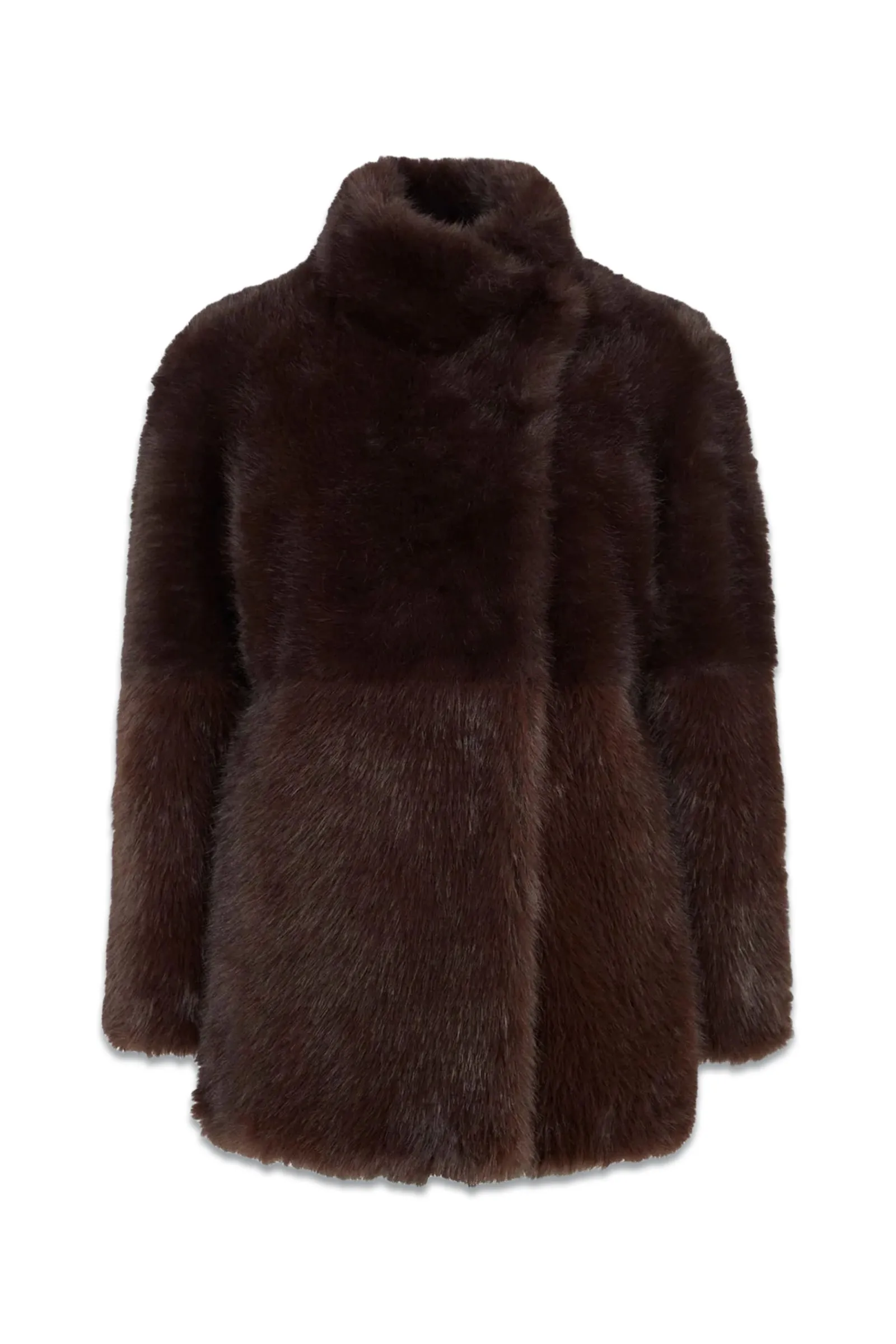 Dark Brown Faux Fur Coat