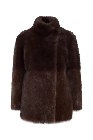 Dark Brown Faux Fur Coat