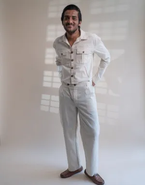 Dawning Wide Leg Pants  | 100% Cotton | Hand Embroidered | Undyed and Unbleached
