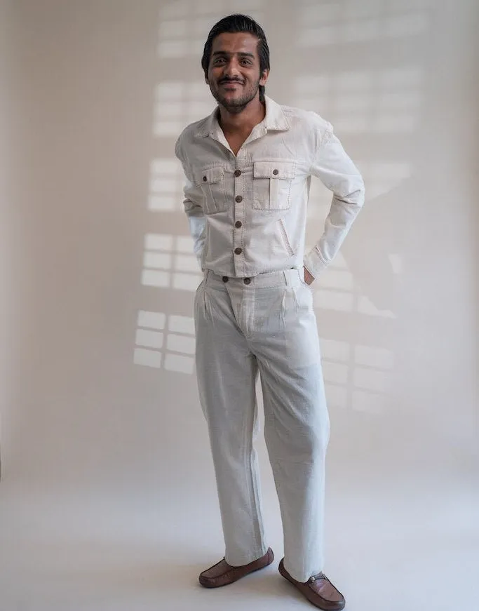 Dawning Wide Leg Pants  | 100% Cotton | Hand Embroidered | Undyed and Unbleached