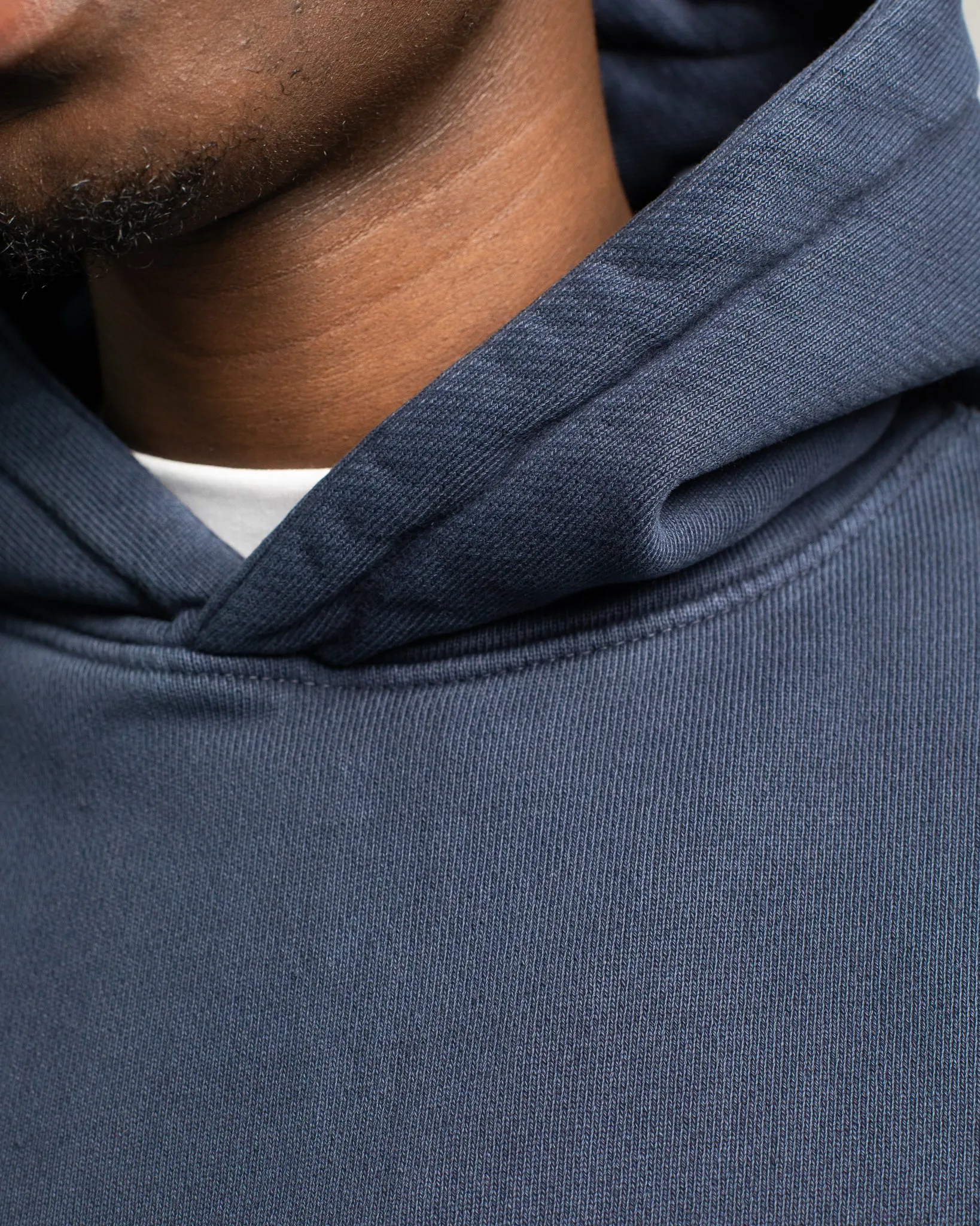 Diagonal Weave Hoodie - Vintage Navy