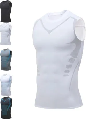 Einrich Compression Shirt Men, Maynox Vitaboost Compression Shirt, 2024 Slashes Shaping Sleeveless Therapy Shirt