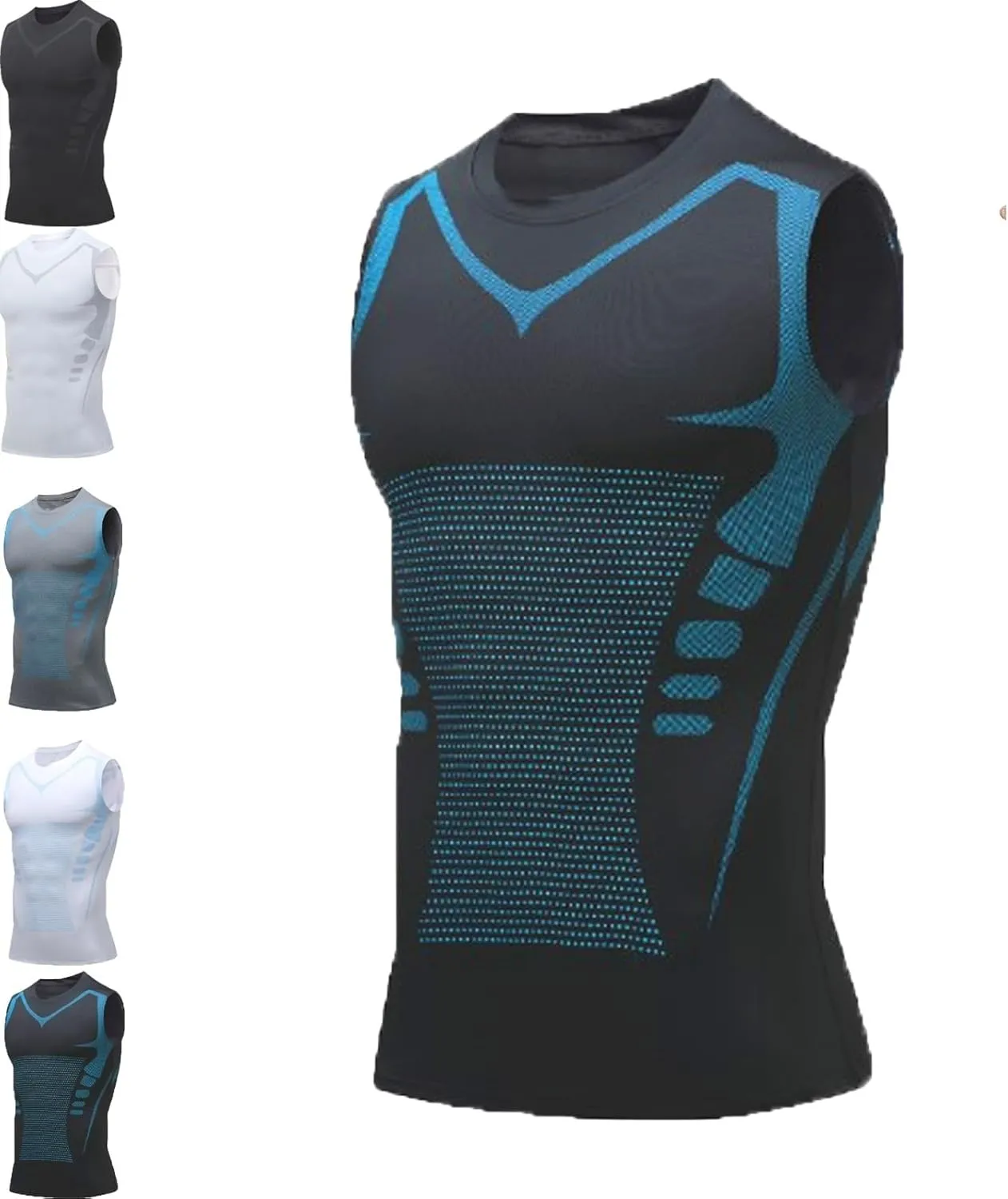 Einrich Compression Shirt Men, Maynox Vitaboost Compression Shirt, 2024 Slashes Shaping Sleeveless Therapy Shirt